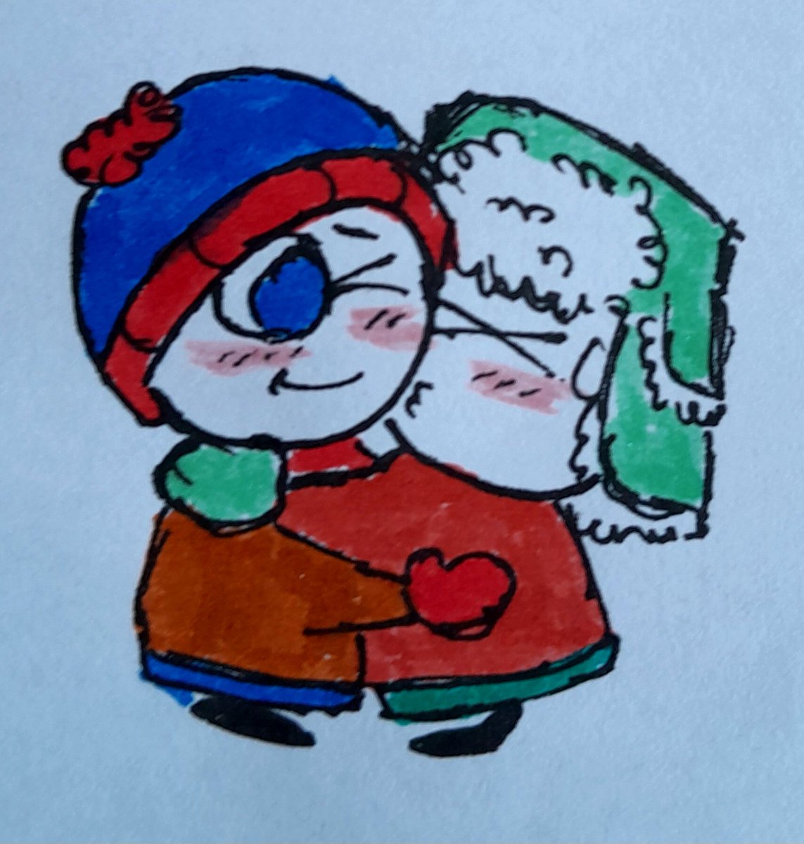 YauYummerz_57's tweet photo. Skewl doodles yaaay, kyle and jock stan>.< I just realized I've never drawn butters b4 lol
#spstyle #sptwt #southpark https://t.co/PsDA2Knarv