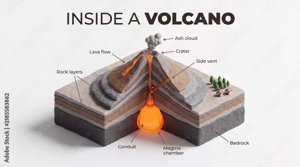 deep_vision27's tweet photo. https://t.co/XLQCRlzIlO
Labelled 3D cutaway cross section of a volcano showing the magma chamber, conduit, side vent, crater, lava flow, ash cloud and rock layers
#volcanocrosssection #insideavolcano #magmachamber #conduit #sidevent #crater #lavaflow #ashcloud #rocklayers https://t.co/BpHVSmzqJD