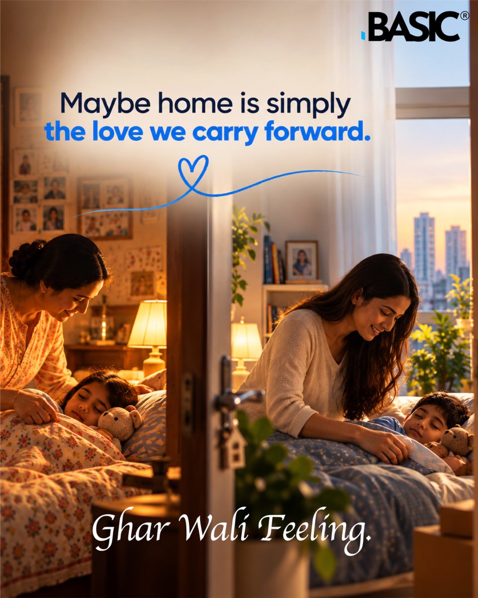 LoanBasic's tweet photo. We spend years growing up in a home. And then one day, we begin building one of our own.

Different city. Different walls. Different life. But somehow, the feeling we want to create remains familiar.

Because finding a home is also about finding a place for everything we want to carry forward.

At BASIC Home Loan, we help make that journey a little simpler.

Ghar Wali Feeling. 💙

#BASICHomeLoan #GharWaliFeeling #HomeLoan #NewHome #Homeownership