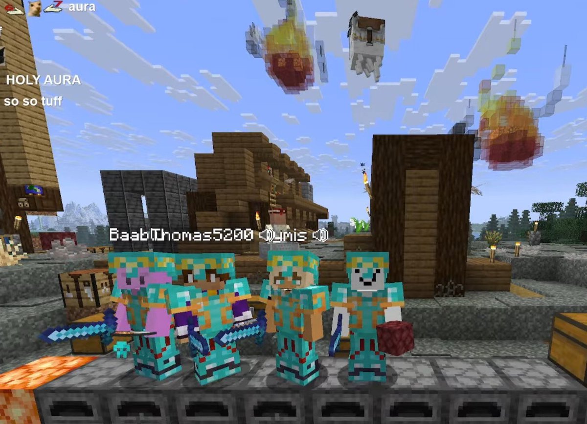 Sanestarss's tweet photo. // soulsmp spoilers

EMBER TEAM IS SO AURA
Lowkey wish they have matching skins like their armour.. https://t.co/e8dkfVsTqX