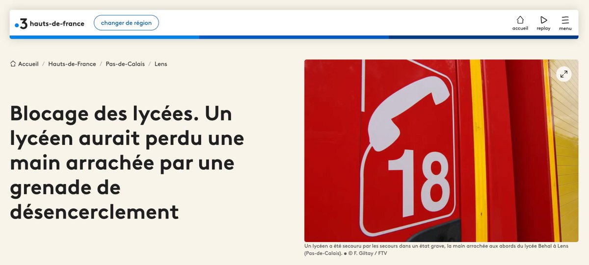 ALeaument's tweet photo. Un lycéen a perdu une main, arrachée par une grenade de désencerclement.

Je lui apporte tout mon soutien, ainsi qu’à sa famille et à ses proches.

Monsieur @NunezLaurent, ça suffit !

Condamnez les violences policières, appelez les policiers au calme ! https://t.co/DIE3YJLQEQ
