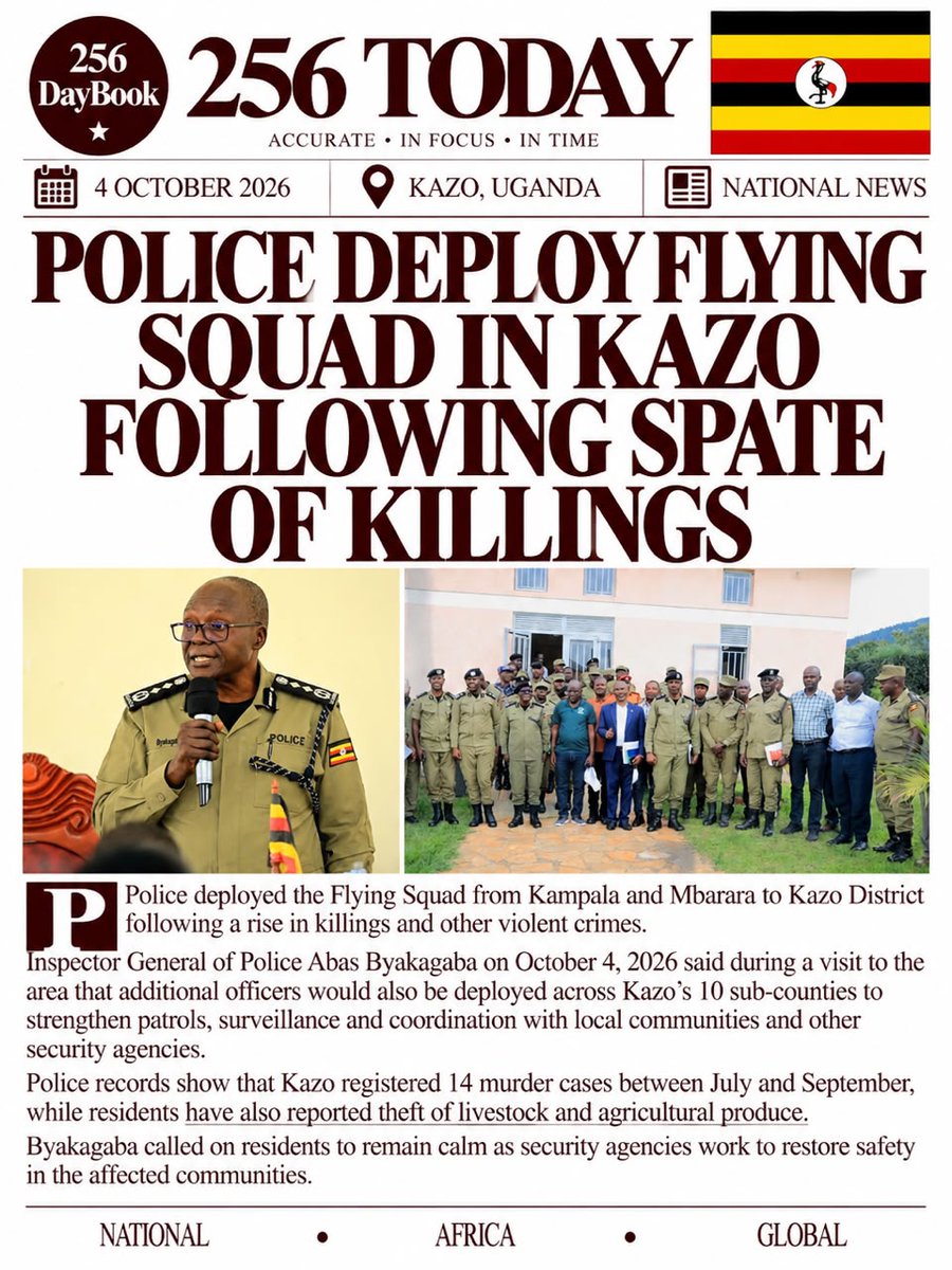 256daybook's tweet photo. OCTOBER 5, 2026   #256today @GovUganda
@KagutaMuseveni @PoliceUg @MODVA_UPDF #trending #news #ugandanewstoday #updf #newsupdates #uganda #fyp https://t.co/LQxMKUNZl0