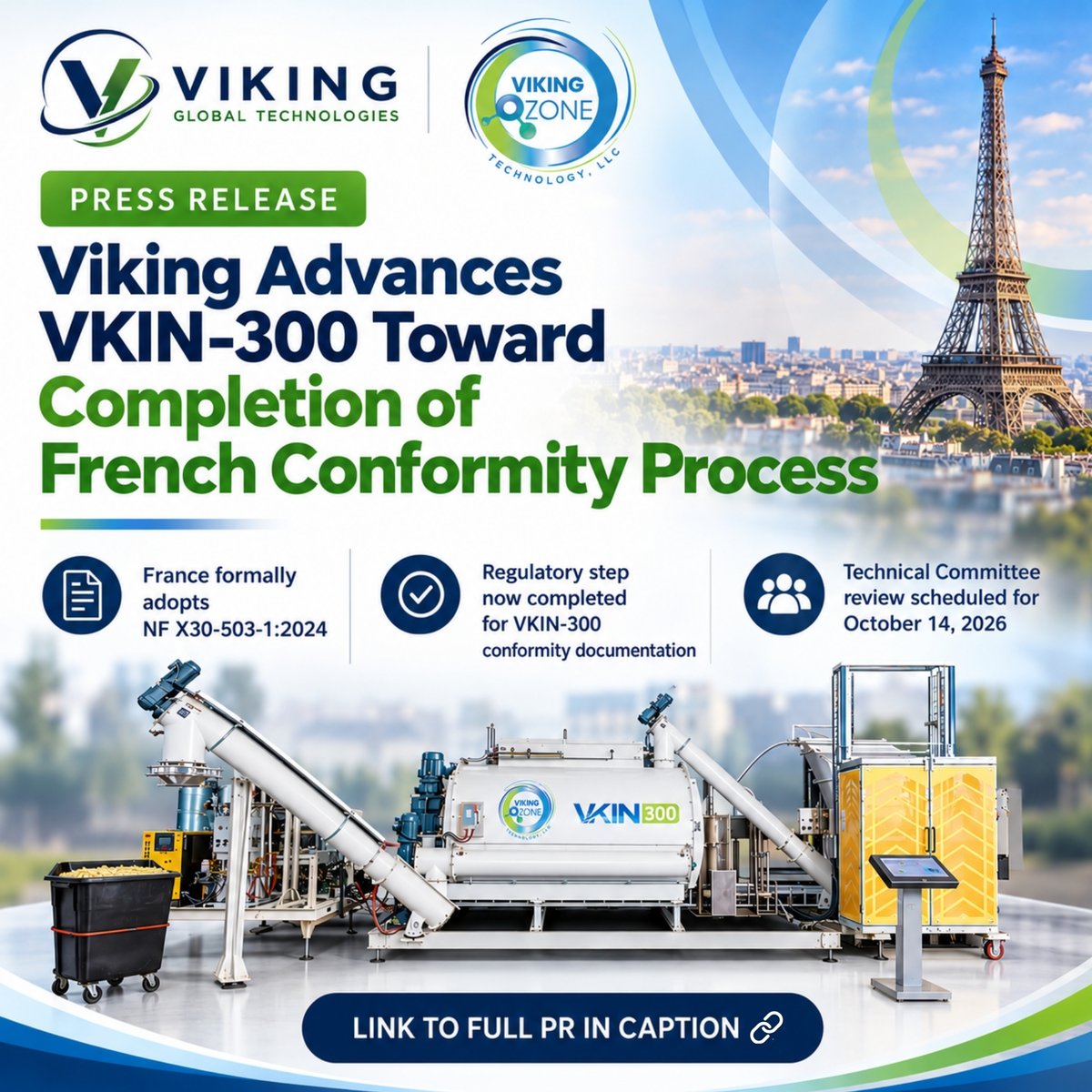 Viking_VGTK's tweet photo. Viking Global Technologies Announces Advancement of VKIN-300 Toward Completion of French Conformity Process

🔗https://t.co/ozy1uSyJyV

#VikingGlobalTechnologies #VKIN300 #VikingOzone #CleanTech #HealthcareTechnology #RegulatoryMilestone https://t.co/bmI2GZGVnM