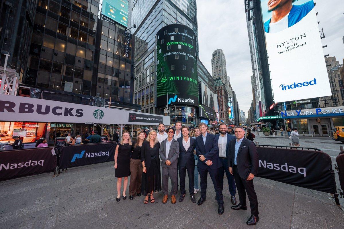 wintermute_t's tweet photo. A proud moment, recognized by @Nasdaq

Celebrating Wintermute USA broker-dealer registration

More to come in our next US chapter