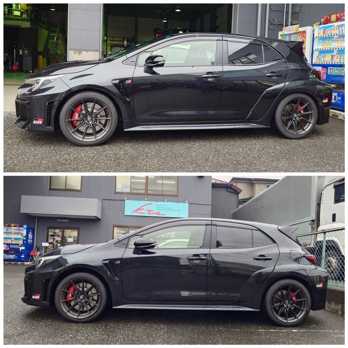 thathethathe's tweet photo. growのダウンサスで車高落とし
フロント20mmダウン
リア25mmダウン
測ったから間違いないw

いい感じ！
純正よりも体感的には、突き上げ感はマイルドな感じ😊

#GRカローラ #grcorolla #GROW https://t.co/u9Gf0Co2Y1
