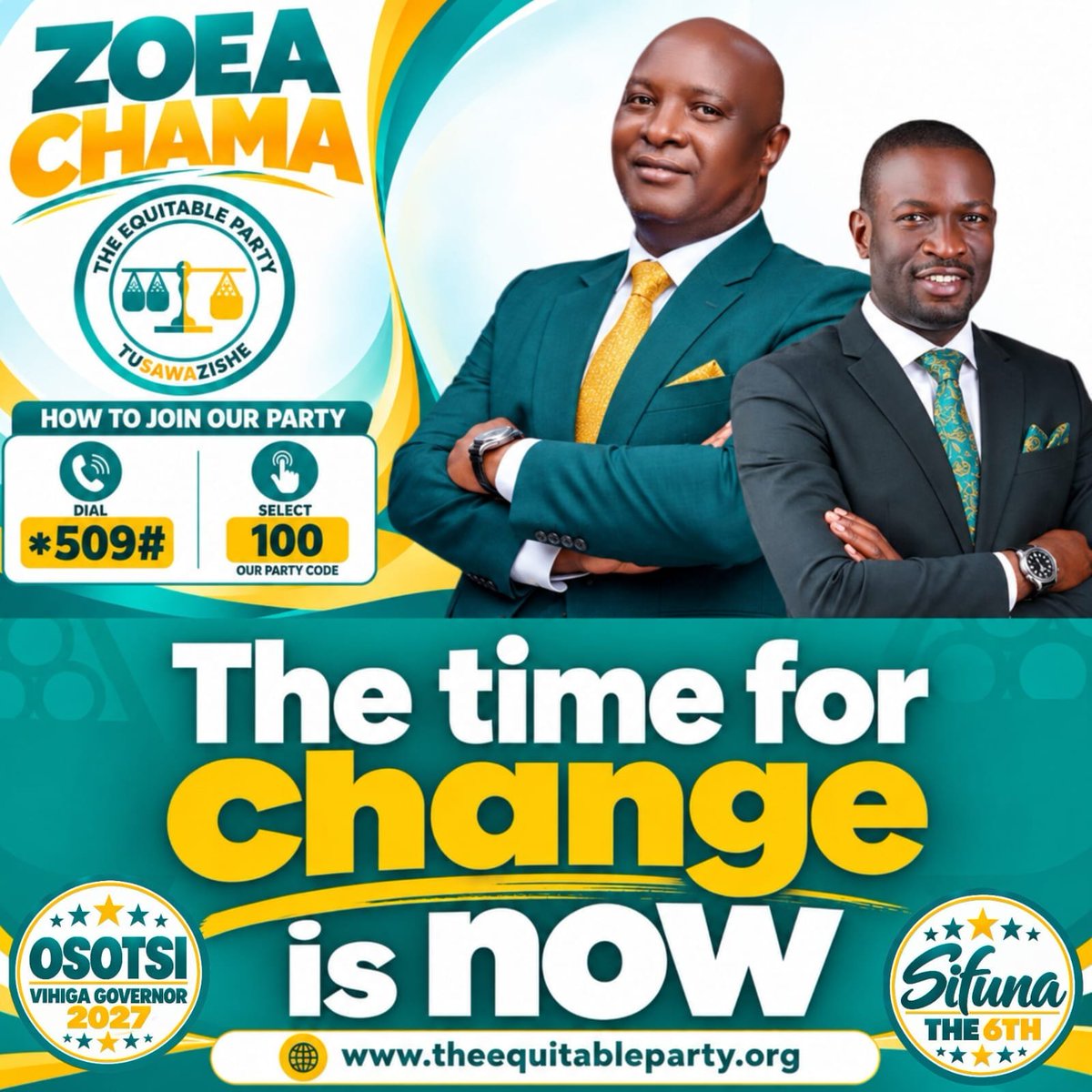 TEP_Party's tweet photo. The time for CHANGE is NOW. 

#ChamaYaSifuna  #TEP

#TEPaspirantsChallenge

@HonSenOsotsi https://t.co/RDFvlrywSG