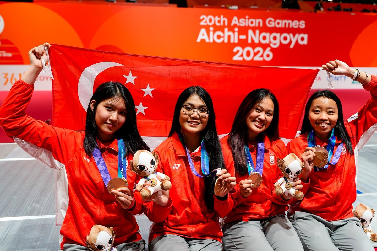 NTUsg's tweet photo. Congratulations to #NTUsg student-athletes Jania Ang, Darren Yap and Filzah Hidayah on their medal-winning performances for Singapore at the Aichi-Nagoya #AsianGames2026.

Jania won silver in sailing’s Women’s Dinghy (ILCA 6), while Darren claimed two bronzes, including Singapore’s first Asian Games medal in taekwondo. Filzah and her teammates also made history with Singapore’s first Asian Games women’s épée team medal.

Photo credit: SNOC/Kong Chong Yew, Lim Weixiang; SpexSG/ Andy Chua, Dumrongsak Angsuworapruek

#NTUsgStudents #NTUsgEducation #Sports #TeamSingapore #OneTeamOneDream @ntucoe