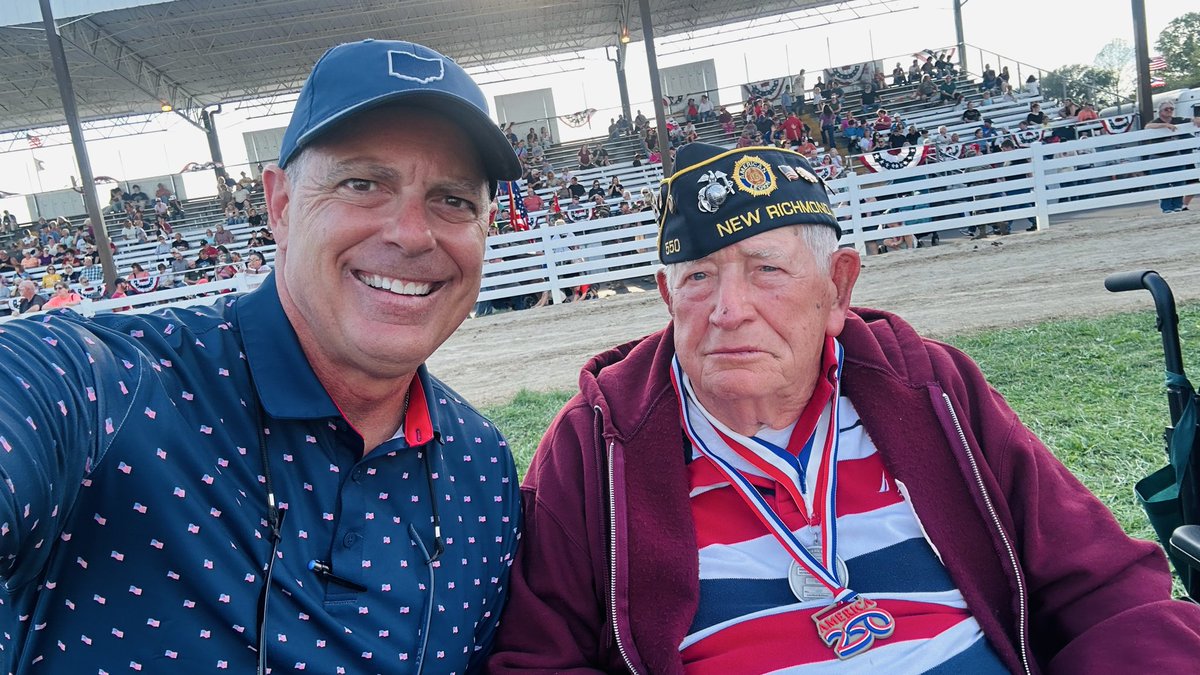 AdamCBird's tweet photo. Thank you Brown County Fair for asking me to participate in their Veterans Service.   It was an honor to recognize those serving in our Armed Services past, present, and future. Also, great to run into Korean War Vet Ralph Shepherd! 
🇺🇸🇺🇸 https://t.co/d1N63gxjh0