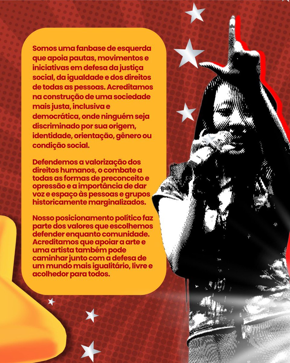 YVES_BRASIL's tweet photo. ⭐️ Sabemos que nossa fanbase é para a Yves, mas sempre nos posicionamos e falamos sobre o que acontece em nosso país.

E agora, a nossa segurança, o nosso bem-estar e nossas crenças estão em jogo e não podem ser deixados de lado tão facilmente. Ainda não acabou!

O segundo turno ocorre dia 25/10 e é nossa última chance de manter no poder uma pessoa que olha para todos, não para um grupo seleto de pessoas.

O senado foi tomado pelos senadores da direita e precisamos unir forças para diminuir o dano causado. 

Como educadoras, nossa equipe sente profundamente o ódio destilado à nossa classe por meio destes políticos, a educação salva vidas, a educação é a base de uma boa comunidade e é por isso que lutamos dia e noite, todos os dias.

Não podemos virar uma colônia estadunidense, que tem no comando o maior fascista da atualidade. VOTAR É NOSSO DIREITO e existir em segurança também, votem com consciência.