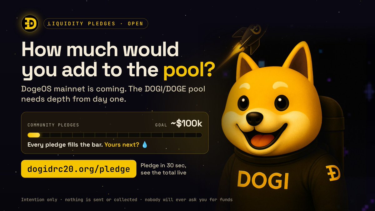 ikev8000's tweet photo. DogeOS mainnet is coming 🚀

How much DOGE + DOGI would you add to the $DOGI pool on day one?

Pledge in 30 sec, see the total live 👇

https://t.co/y8812QK0GM

💧 Intention only, nothing is sent

#doge https://t.co/dQrVhuJnwF