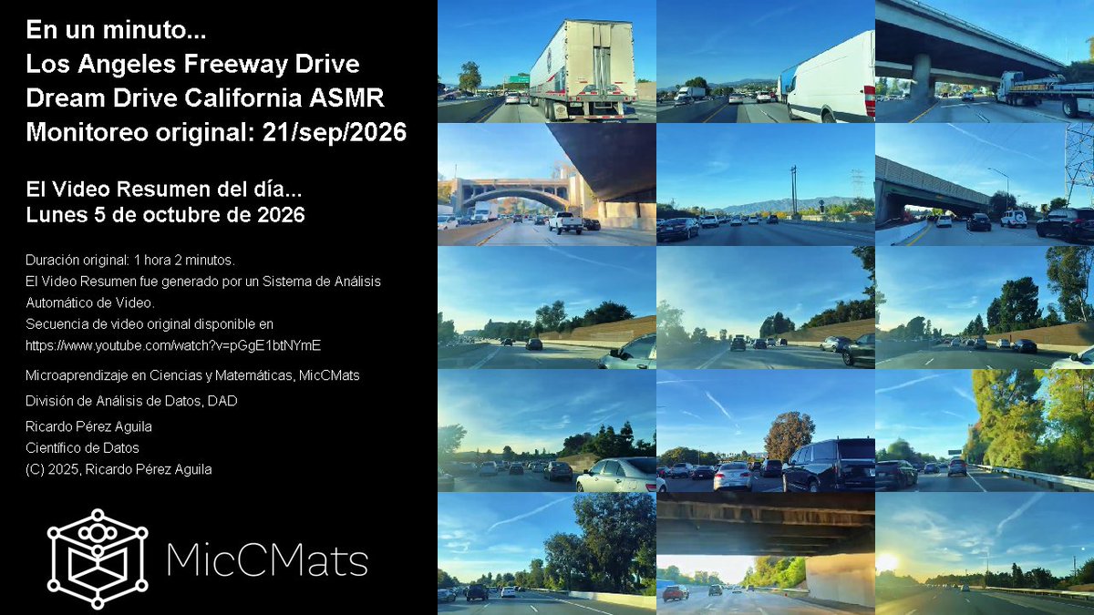miccmats's tweet photo. #5oct2026 #miccmats #microaprendizaje #DivisionDeAnalisisDeDatos #DataScience #CienciaDeDatos #CientificosDeDatos https://t.co/13PTn2KWU2

El Video Resumen fue generado por un Sistema de Análisis Automático de Video.
Video original disponible en
https://t.co/nR21KNipIJ https://t.co/fGHdm5C5sT