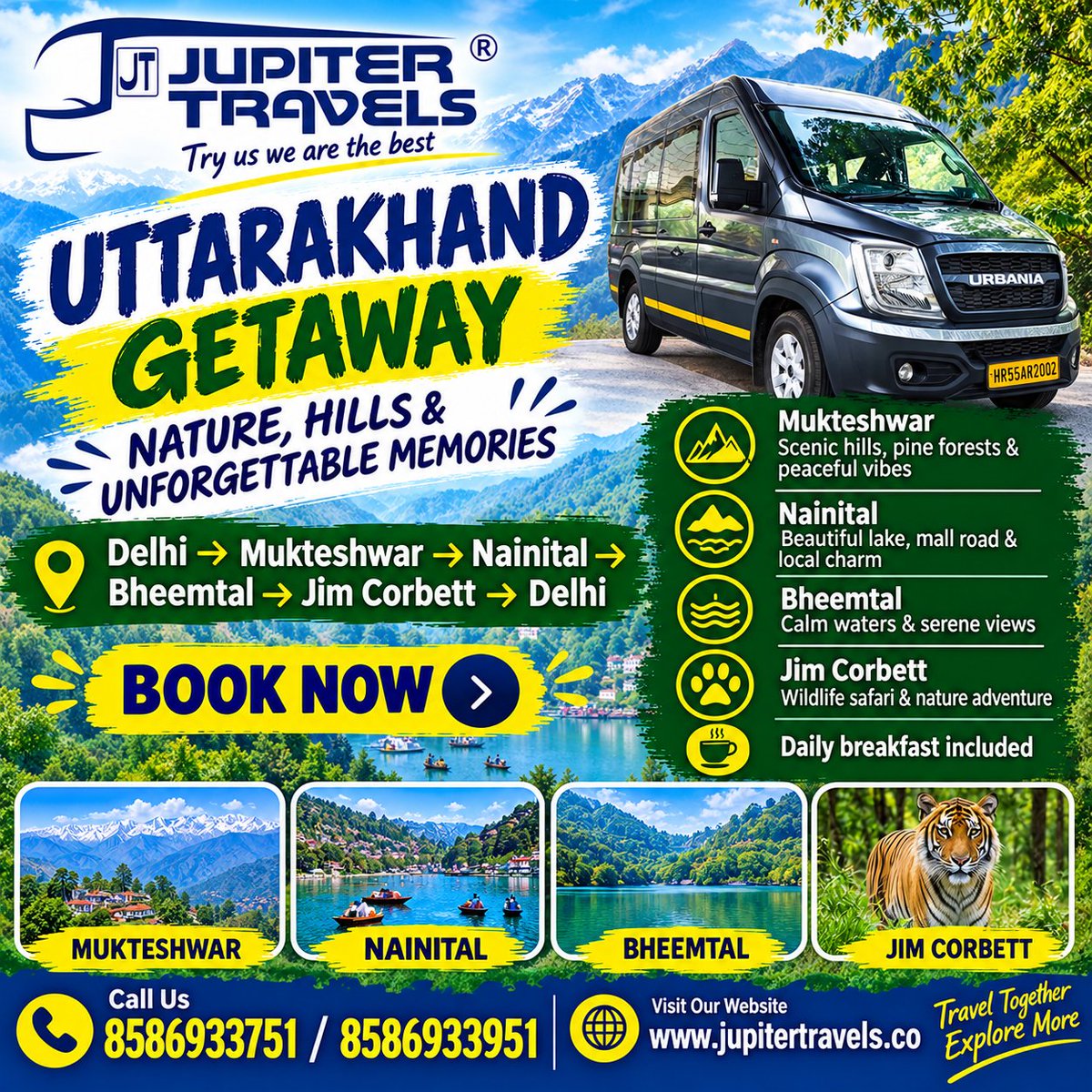 Vimaljupiter's tweet photo. 🏔️🔥 Your Next Escape Shouldn’t Be Another Weekend at Home!

Mukteshwar. Nainital. Bheemtal. Jim Corbett.
Four incredible destinations. One unforgettable Uttarakhand getaway! ❤️🌲 https://t.co/VNeOQpRKKm