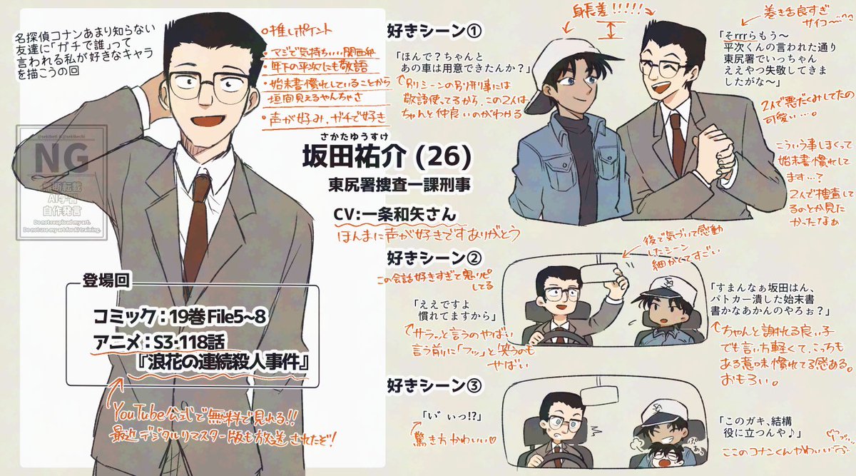 sekibeti's tweet photo. 個人的に好きなコナキャラ描いていこ～！の回
第一弾は坂田はんです https://t.co/HqcskdyYjP
