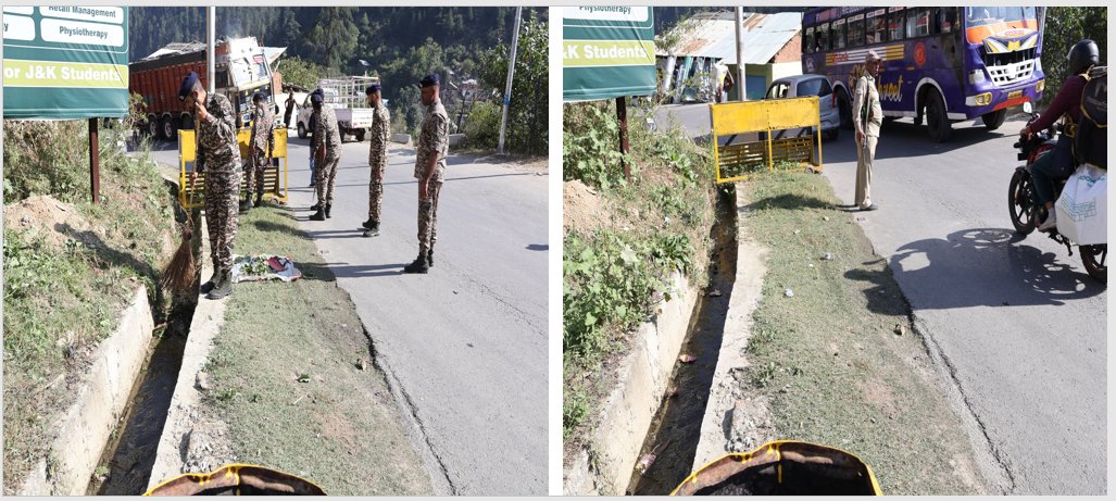 33bncrpf139841's tweet photo. #SpecialCompaign6
Today On 05-10-2026, under the "Ek Din, Ek Ghanta, Ek Saath" initiative, 33 Bn CRPF spearheaded a dedicated cleanliness drive at Quila Road Bhaderwah. Demonstrating unwavering commitment to civic duty. https://t.co/94fng7WGEZ