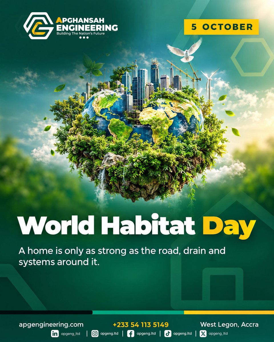 apgeng_ltd's tweet photo. Today is World Habitat Day.
A good home is more than four walls. It depends on the road that leads to it, the drain that keeps it from flooding, and safe electrical and water systems inside it.
At APG Engineering, our vision is to deliver innovative, sustainable and 1/2 https://t.co/IIIUI60hs5