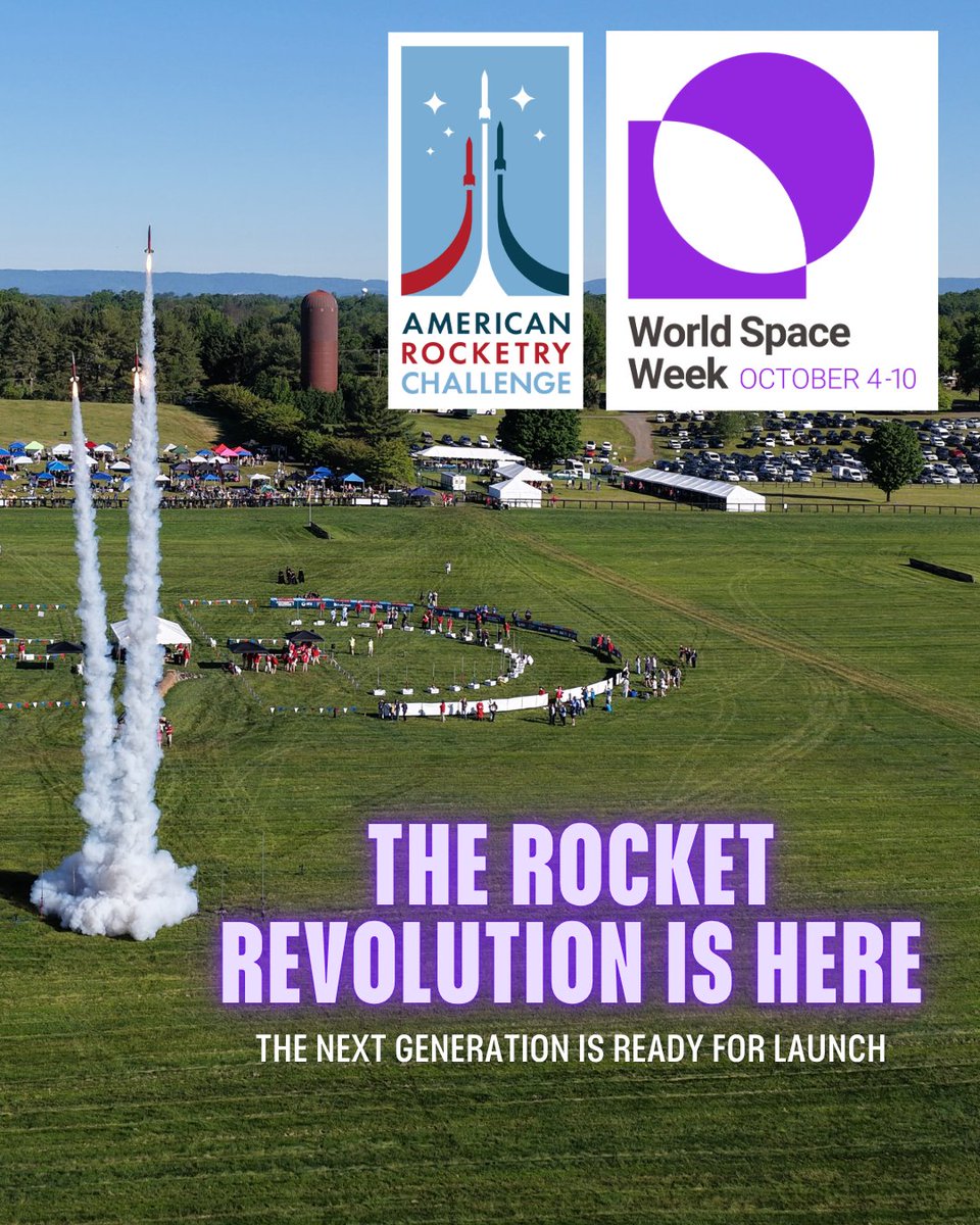 LaunchWithARC's tweet photo. The #RocketRevolution is here, and this is what the next generation of explorers looks like. 🚀🌎

We’re teaming up with @worldspaceweek to celebrate #WSW2026 and this year’s theme, Rocket Revolution, with ARC students hosting events in their communities!

Launching Oct. 4–10? ARC teams can earn Launchpad League miles!

#ARC2027 #RocketryChallenge
