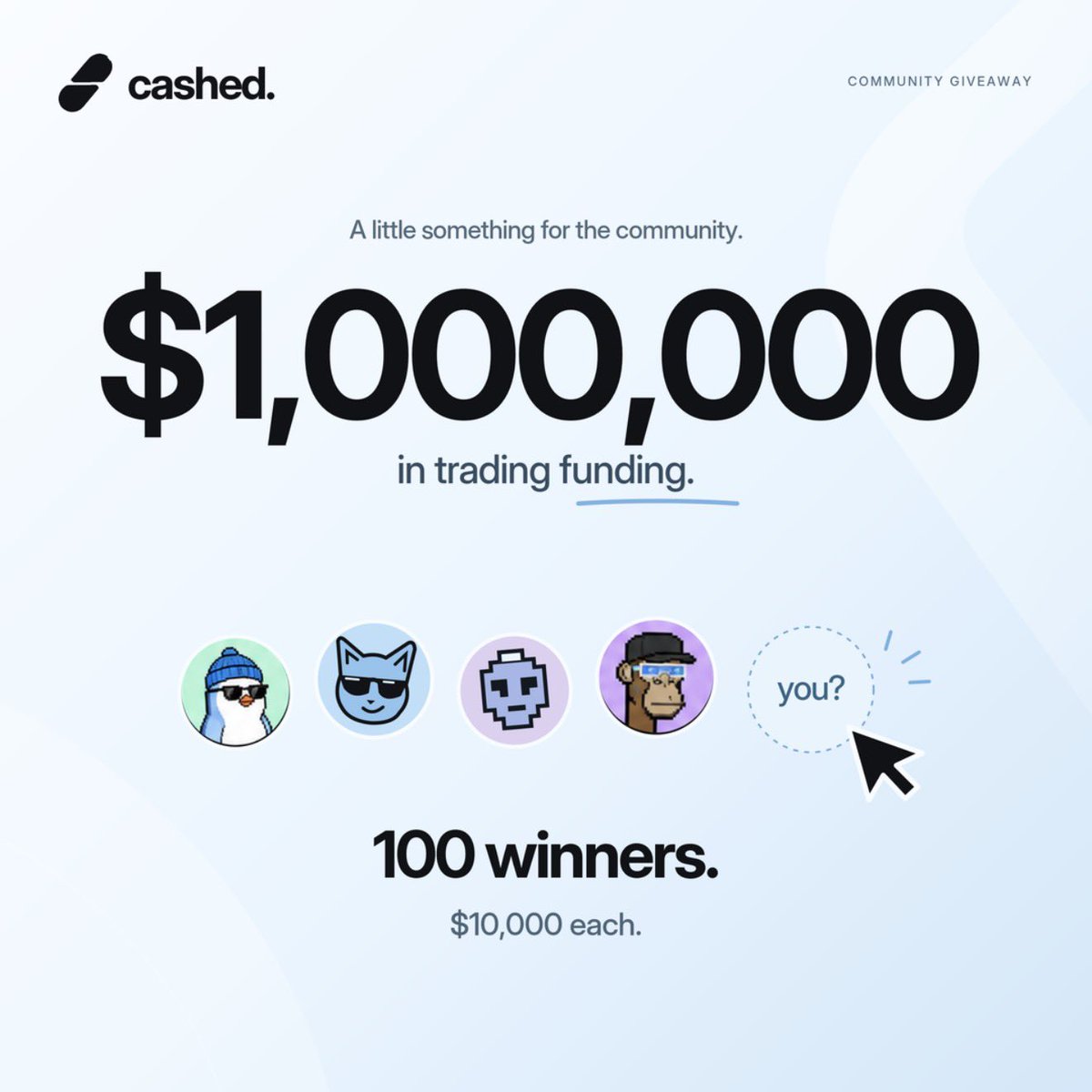 cashedfun's tweet photo. we have made a financially irresponsible decision

$1,000,000 in funding.
100 of you.
$10k each.

follow @cashedfun 
repost
drop your username

we’ll deal with the consequences later. https://t.co/EMjIrA9whL