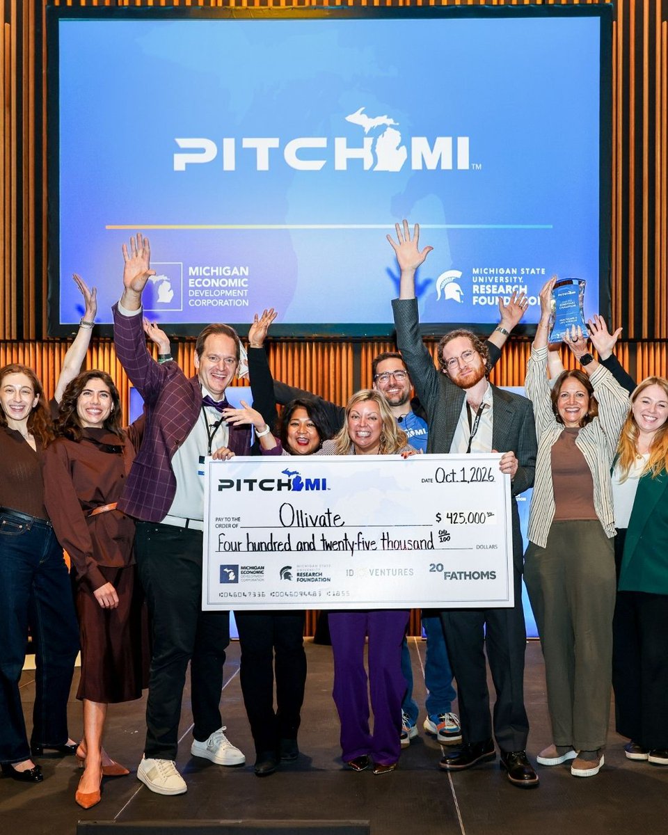 InvestDetroitVC's tweet photo. PitchMI Detroit is a wrap! 🎉

Congrats to Ollivate INC on winning the $425K prize in the Healthcare &amp; Life Sciences semifinal! 🏆

Proud to be a PitchMI co-investor and support Michigan’s startup ecosystem.

Next up: the April Championship and a $1M prize. 🚀

#MichiganStartups https://t.co/RW01LrAnKM