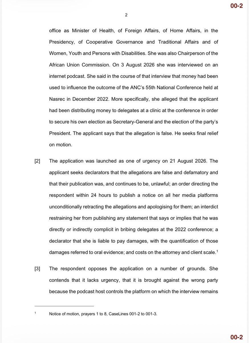MbalulaFikile's tweet photo. Judgement in the matter between myself and Dr Nkosazana Dlamini Zuma by Acting Judge HM Viljoen in the Gauteng Division of the High Court. https://t.co/wPMuePwA52