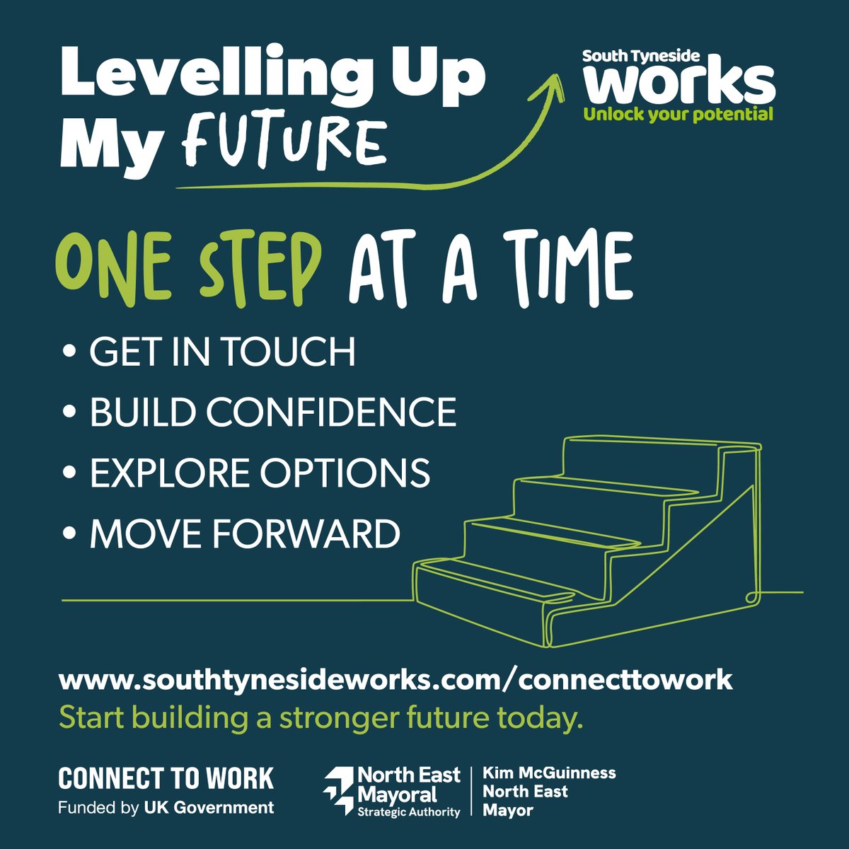 STyneWorks's tweet photo. Looking for work can feel overwhelming. The good news? You don't have to tackle everything at once. Connect to Work is here to support you every step of the way.

Find out more: https://t.co/H1avwdMivl https://t.co/Q80xEN7CFY