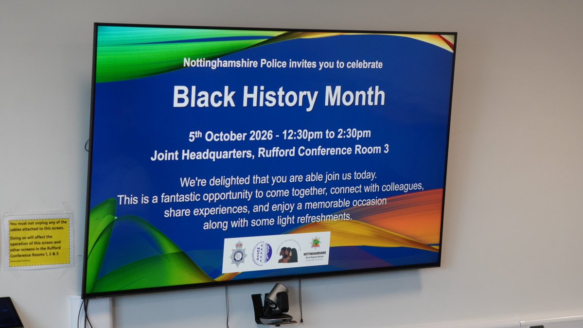 NottsOPCC's tweet photo. Earlier today, PCC Gary Godden and Deputy PCC Angela Kandola attended a Black History Month event at Police HQ hosted by Nottinghamshire Police's Black Police Association. https://t.co/OtqTN1SJHG