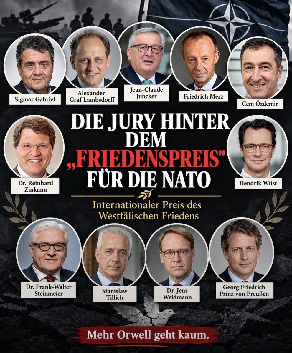 TrixStaR33's tweet photo. @FWarweg @atlantikbruecke @RheinmetallAG @sigmargabriel Also der Siggi Gabriel der als Jury Mitglied just der NATO den Friedenspreis verliehen hat, was für ein abstoßendes Spiel https://t.co/vlDY3sStFj