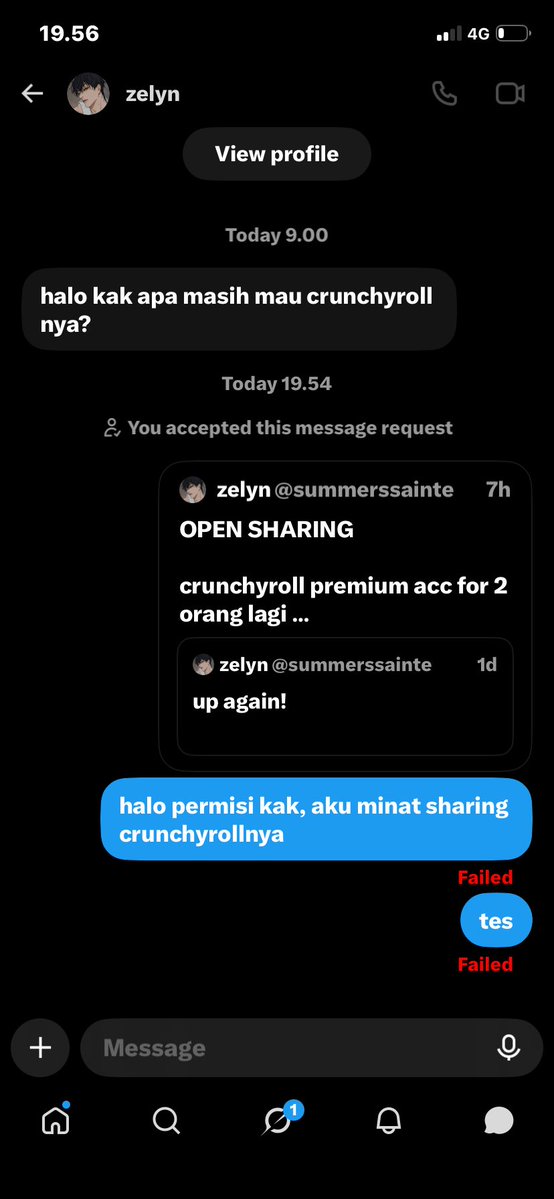 bergemetar's tweet photo. @summerssainte kak maaf ini ku dm failed gini terus knp ya https://t.co/6llxc5qJbV