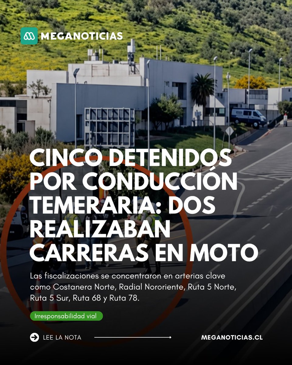 ONGnochat's tweet photo. Correr en una autopista es jugar con la vida de otros. Cinco detenidos por conducción temeraria: dos competían entre sí. No esperemos más muertes para actuar. Exigimos fiscalización sostenida y sanciones efectivas. Basta de convertir las vías en pistas de carrera: https://t.co/AtE2ImeHwJ