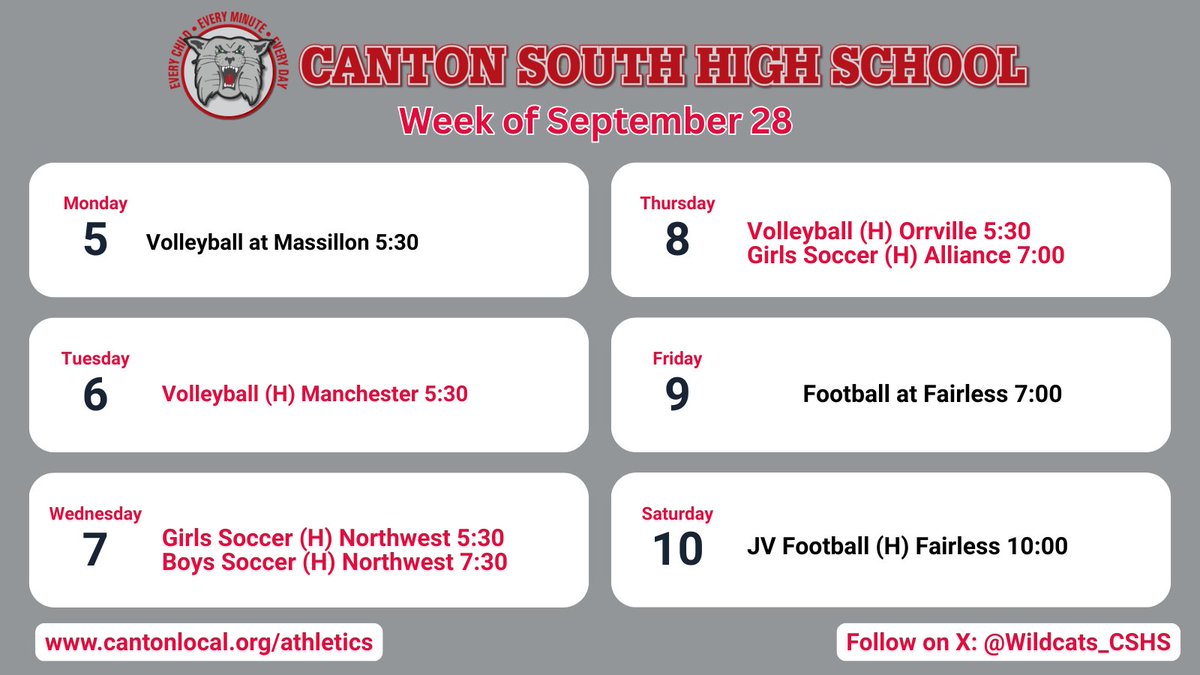 Wildcats_CSHS's tweet photo. Wildcat Week Ahead https://t.co/wg4qwHLWNr