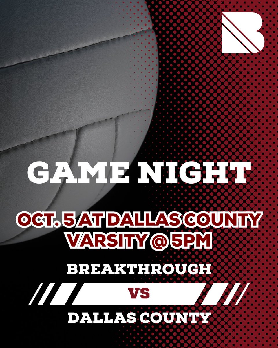 Breakthrough_CS's tweet photo. Game Day, Broncos! 🏐 Varsity Volleyball is on the road at Dallas County tonight, first serve at 5:00 PM. Go Broncos, show up for our team! 

#GoBroncos #BreakthroughCharter https://t.co/8SHmzmP4eQ