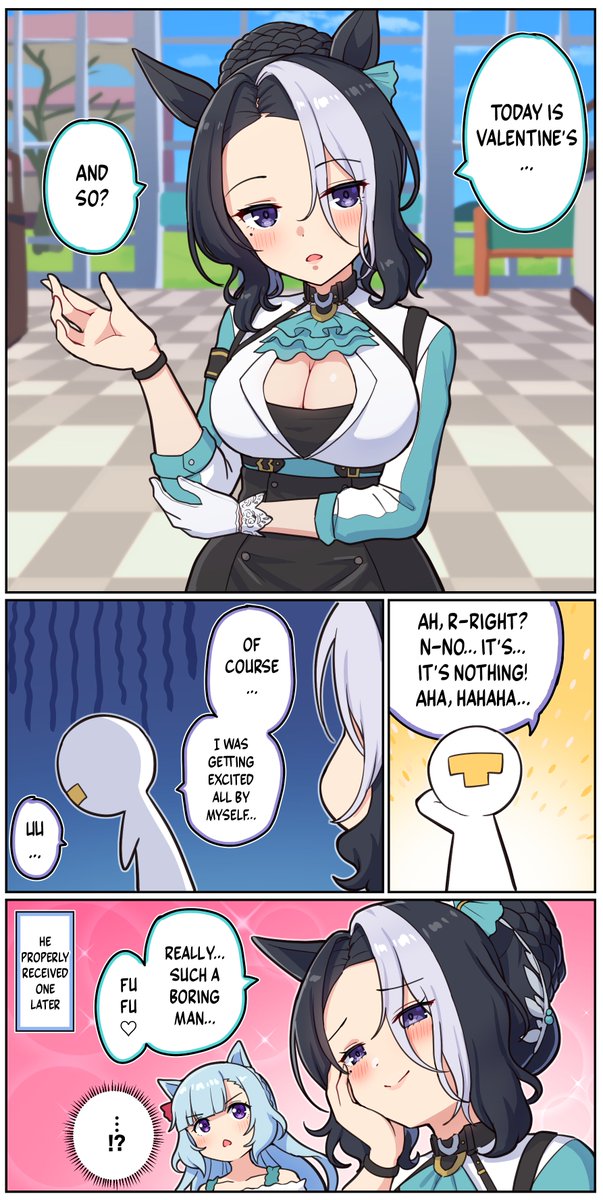duoblues2's tweet photo. Ramonu's Valentine's Dialogue
Artist: Takiki2828
#ウマ娘 #ウマ娘英訳 #Umamusume #UmaTranslations https://t.co/cXxJkqNhLZ