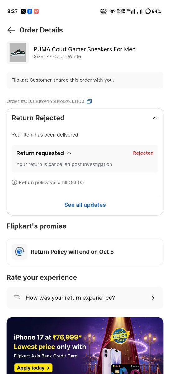 Aashid44's tweet photo. गरीबों का पैसा खाने वाला @FlipkartSupport 

सामान चोर @FlipkartSupport 

रिफंड न देने वाला @FlipkartSupport 

झूठे वादे करने वाला @FlipkartSupport 

विश्व का सबसे बेईमान प्लेटफॉर्म@FlipkartSupport 
Order:- #OD338694658692633100 https://t.co/NW0HC5noTm