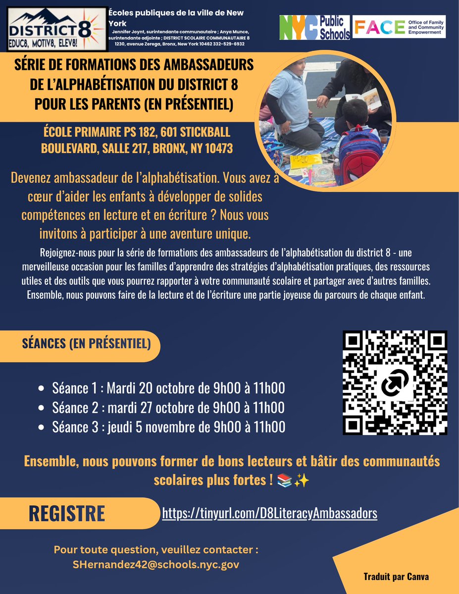 D8Connect's tweet photo. 🌟 ¡Conviértase en Embajador(a) de Alfabetización del Distrito 8! 🌟¿Le apasiona ayudar a los niños a convertirse en lectores seguros, escritores y aprendices para toda la vida? ¡Le invitamos a ser parte de algo especial! 💙📚 @FACENYCDOE 
https://t.co/loN1xzdmdp https://t.co/5UXCg6TDhx