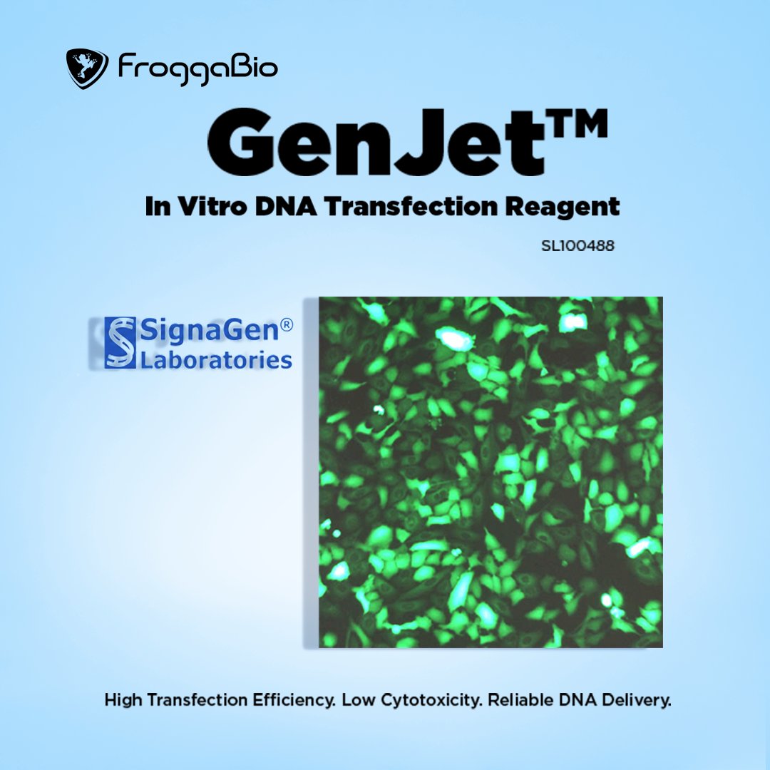 FroggaBio's tweet photo. Check out the GenJetโข In Vitro DNA Transfection Reagent by Signagen Laboratories โ available now at FroggaBio! Ensure efficient and reproducible transfections with minimal toxicity. ๐งฌ๐ฆ ๐ธ
https://t.co/tPN76BAYND
#FroggaBio #GenJet #SignaGen #Transfection https://t.co/3KJhY9eoYj