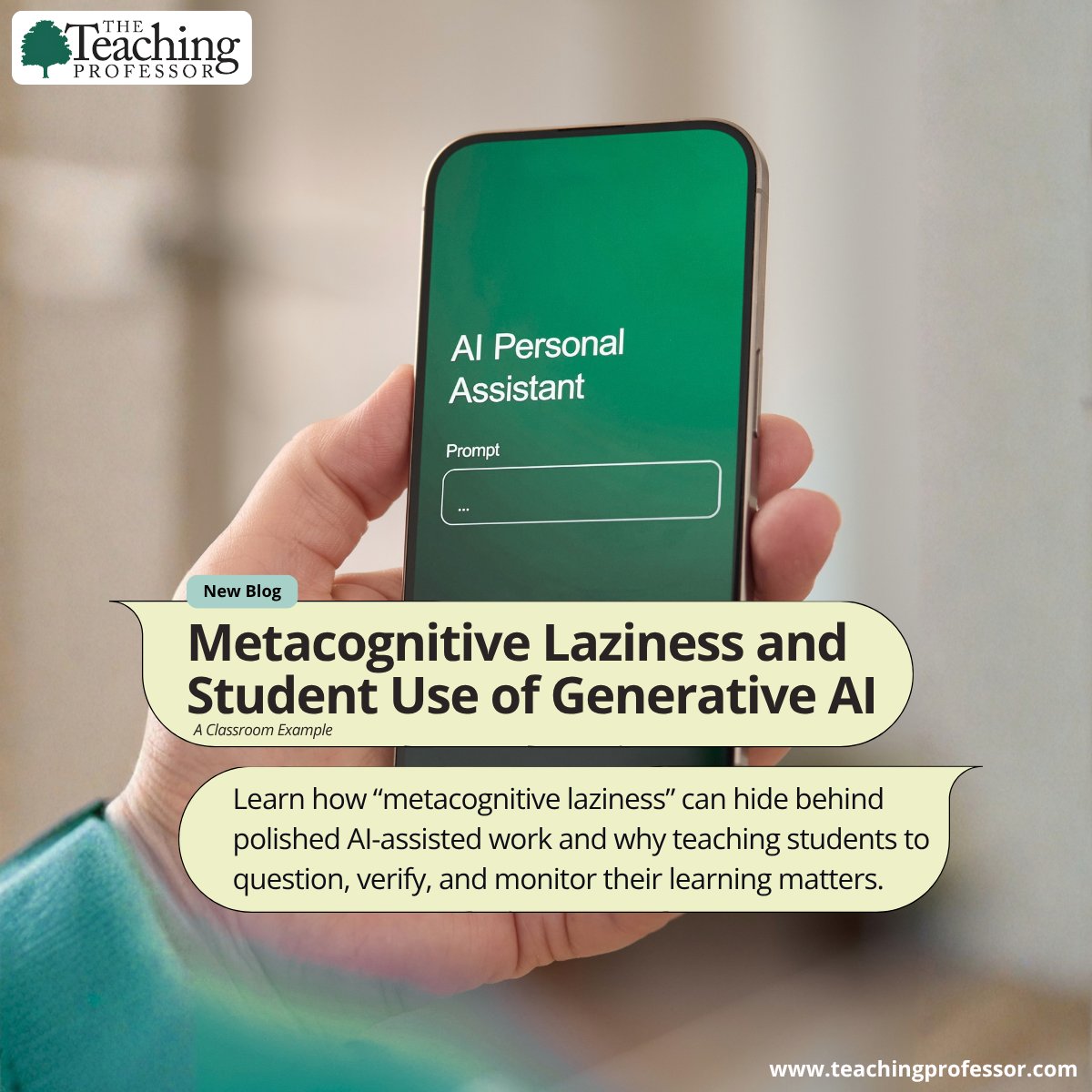 teachprof's tweet photo. When students use generative AI to complete academic tasks, they may produce stronger-looking work while quietly skipping the harder processes that build understanding: monitoring, evaluating, questioning, and checking what they actually know.

https://t.co/wo7VlfOOS0 https://t.co/klQuZUYutH
