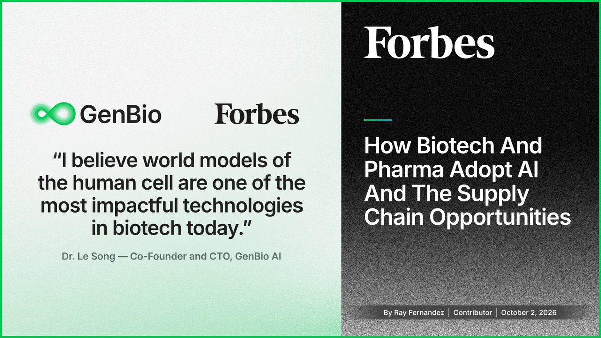 genbioai's tweet photo. Drugs that fail in clinical trials most often fail on efficacy or unexpected toxicity. In @Forbes, our CTO @dasongle traces both to one gap: no tool can yet predict how a molecule behaves inside a living cell. That gap is what AIDO Cell is for. https://t.co/5M2MeTj0hv https://t.co/aAEBJZy3gi