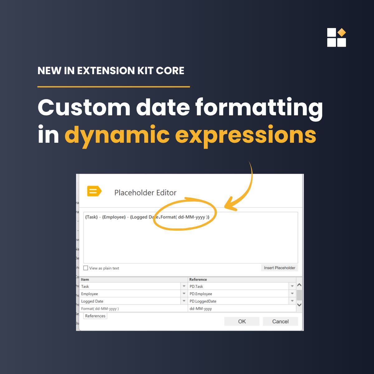 unitflyaddons's tweet photo. Need a date displayed differently in a dynamic expression?
With the .Format() function in #ExtensionKitCore, you can control how dates appear in #MFiles object names, emails, or other text properties.
Download the latest EK Core release to try it out 👉🏼 https://t.co/e0ZBwvOL70 https://t.co/YfK1AWr312