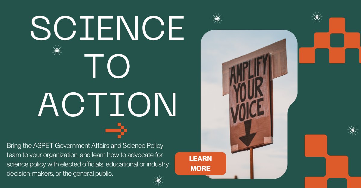 ASPET's tweet photo. Advocate for science policy!

ASPET’s Government Affairs and Science Policy staff will visit you and your staff, or meet with you virtually, &amp; provide on-hands guidance on how your voice can be heard.

Learn how to arrange a visit this fall or next spring: https://t.co/9Ql6bmbEuV https://t.co/5uvvKzvOds