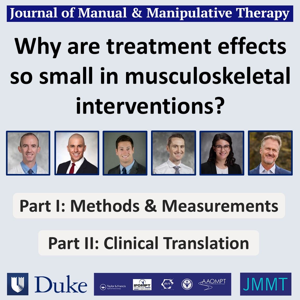 AAOMPT's tweet photo. 🔬 JMMT Research Spotlight!
Why are treatment effects so small in musculoskeletal interventions?
https://t.co/GJcmhJlf8D
#AAOMPT #JMMT #ResearchSpotlight #EvidenceBasedPractice #PhysicalTherapyResearch #ManualTherapy #OrthopaedicManualPhysicalTherapy #ClinicianScientist #Patie https://t.co/ltvw9caU1Y