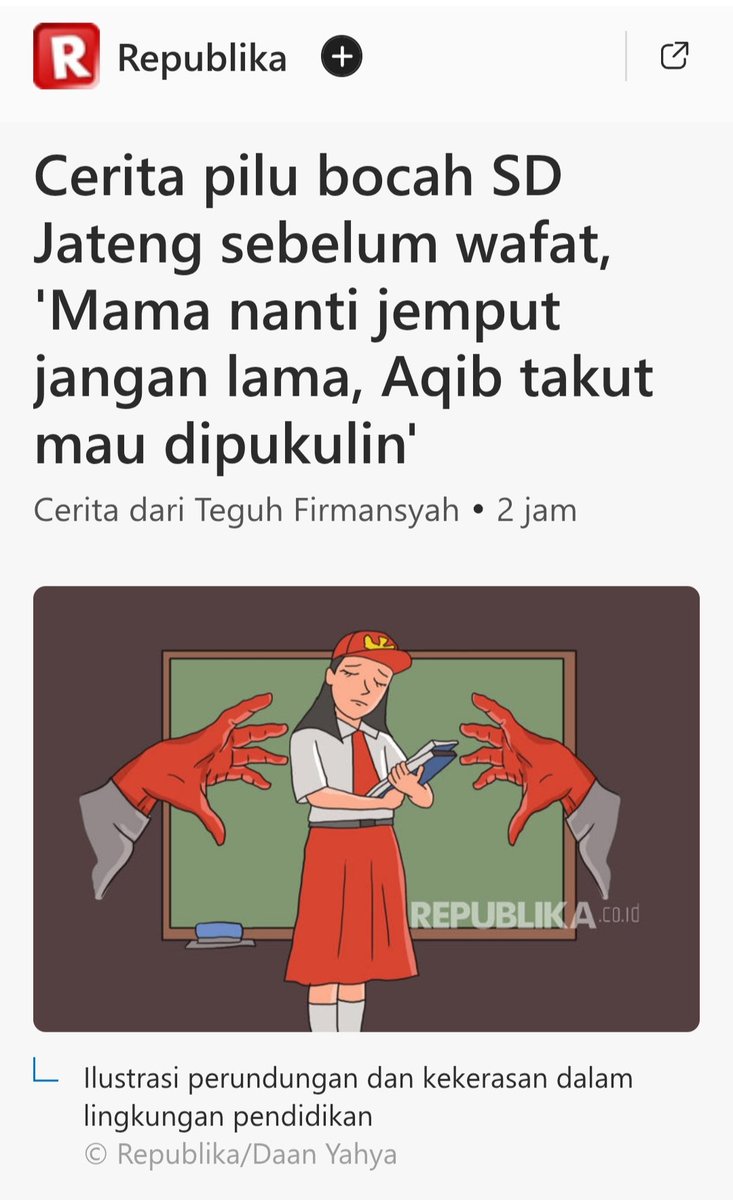 NgkongRoses's tweet photo. Kepekaan para guru dan atau orang tua/wali atas perubahan sikap/gerak-gerik anak perlu ditingkatkan. Sudah berapa banyak kasus bully di Indonesia yang memakan korban nyawa ini? 😔 https://t.co/eMW4Xtkvs7