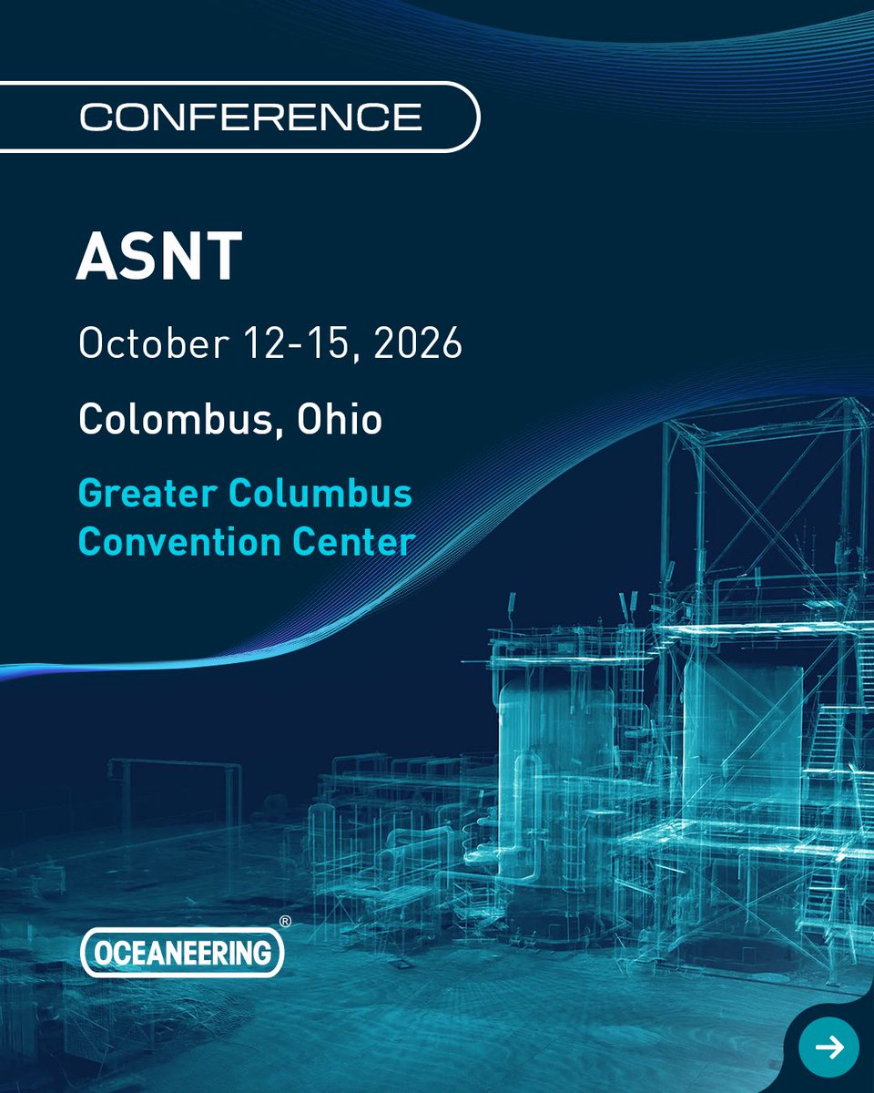 Oceaneering's tweet photo. How do you turn inspection data into confident decisions?
Join Dheeraj Perundurai Ravichandran at #ASNT2026 as he presents:
Engineering-Driven Deployment of Advanced Ultrasonic Techniques for Enhanced Inspection Effectiveness
๐ https://t.co/U7aCmSSPhU
#NDT #AssetIntegrity https://t.co/3GZ2mbsUVn