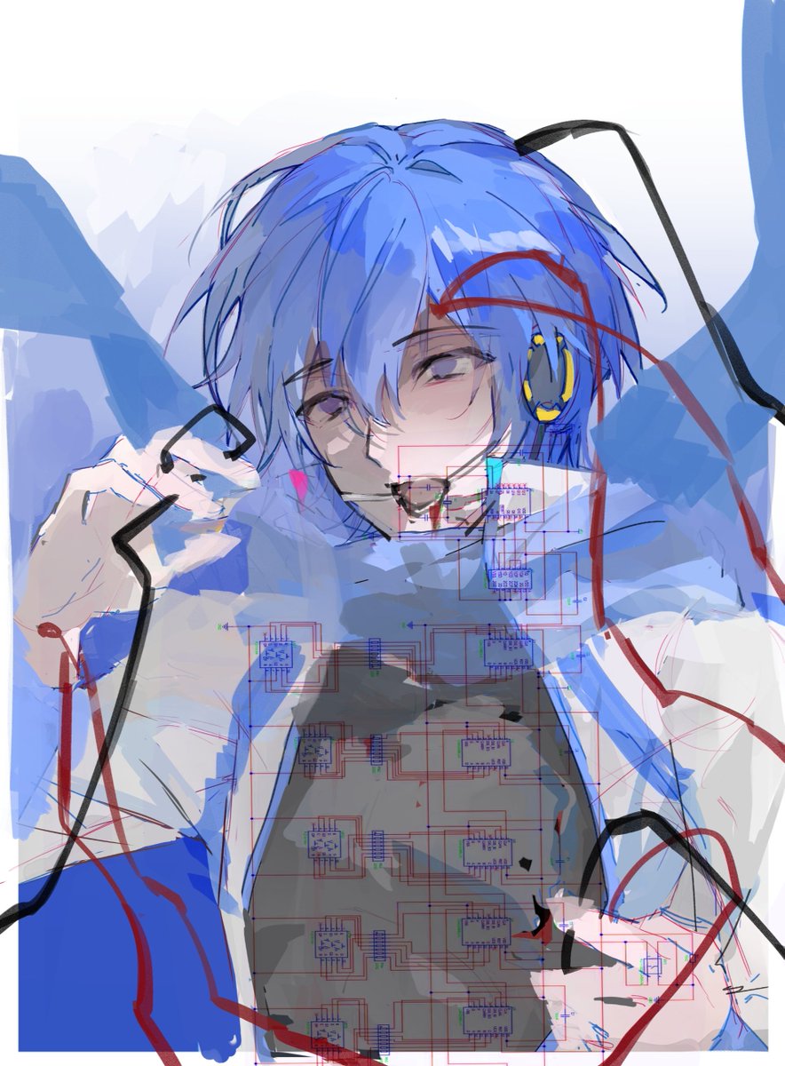 mamemo_xd's tweet photo. 没画完的草稿来着……#KAITO https://t.co/NalkGIYMop