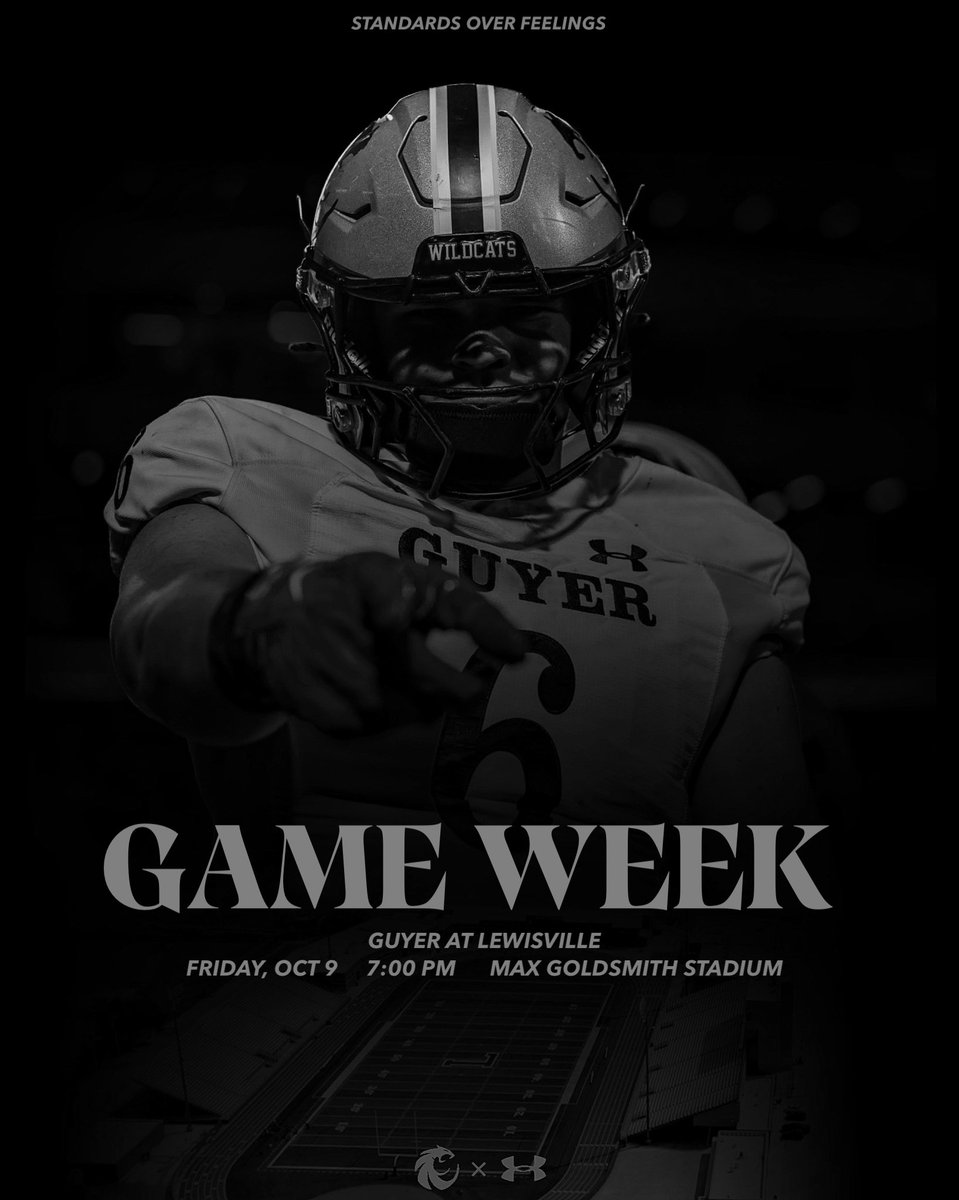 DentonGuyer_FB's tweet photo. 𝐃𝐢𝐬𝐭𝐫𝐢𝐜𝐭 - 𝐆𝐚𝐦𝐞 𝟑

🆚 Lewisville   
🗓 Friday, Oct. 9
🕖 7:00 pm
📍 Max Goldsmith Stadium 
🎟️ https://t.co/B8v34frJka
📺 WFAA CH 8

#Southside | #DifferentBreed https://t.co/vb20la9P7k