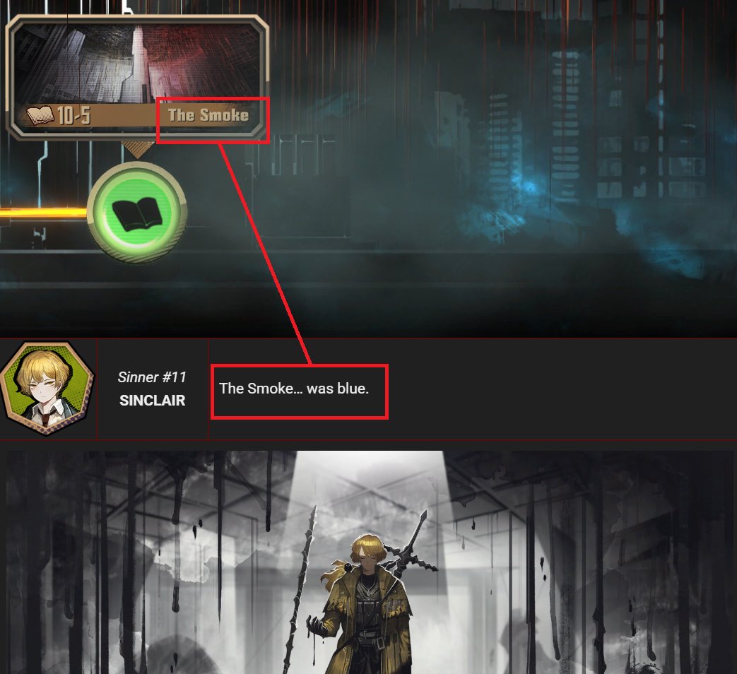 aolinyijiang's tweet photo. Hi guys, guess what I found in the Chapter 10 UI background:

The Smoke… is blue. https://t.co/1olyvEOo0f