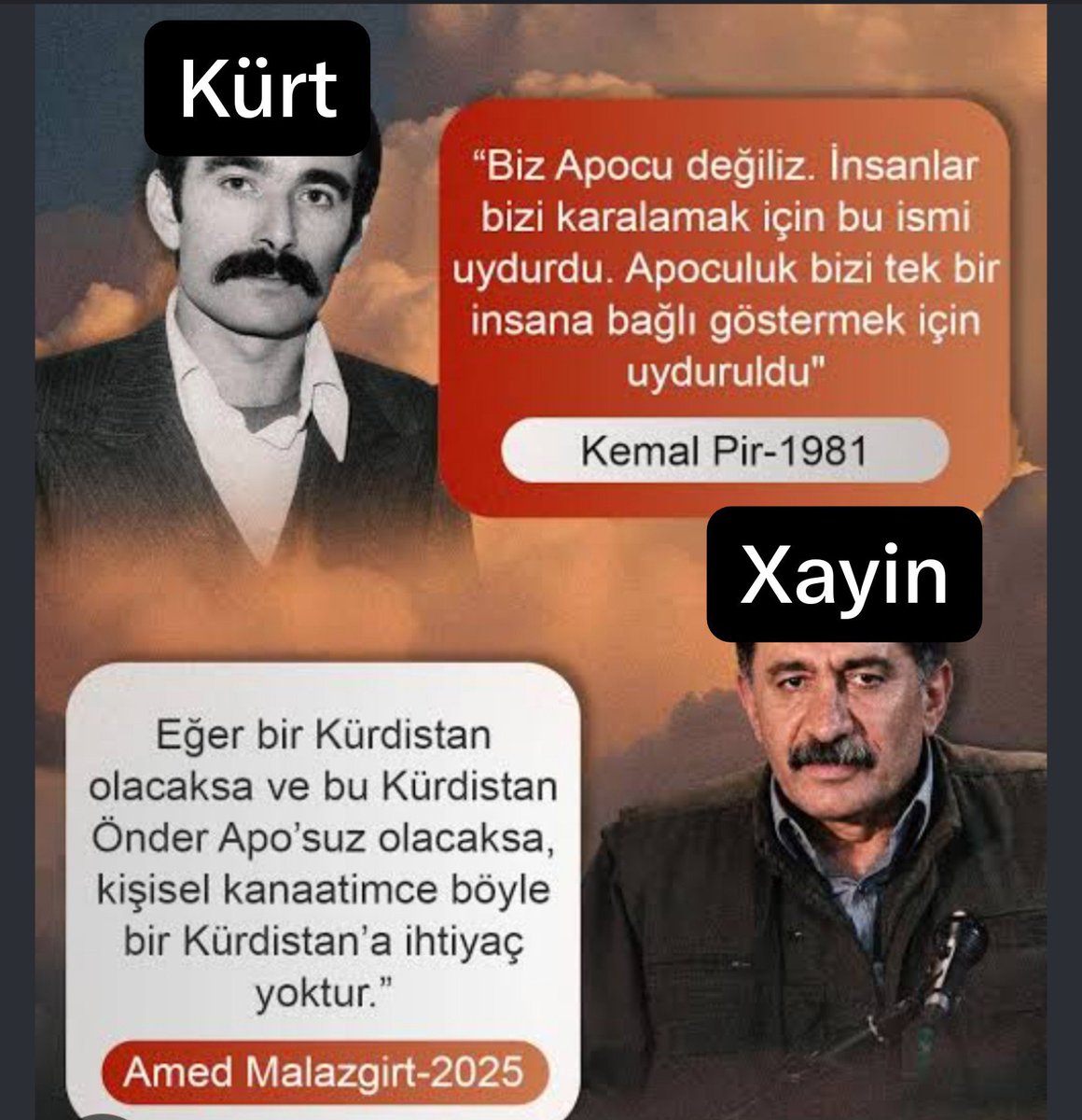 MeratzpOmer's tweet photo. @ez_Lenin Çünkü ihanetçileri desteklersen ihanetci olursun çok şükür bu yanlış yoldan döndüm Barzanici oldum eskiden Barzani'yi sadece başur severdi sonra rojhelat sevdi ihaneti anladıkça bakur da sevmeye başladı sadece Rojava tek apocu kaldı bunu kendi başkanınız bile diyor https://t.co/7KFfEN2HYK