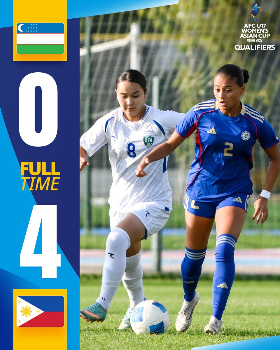 TheAWCL's tweet photo. 𝗙𝗧 | 🇺🇿 Uzbekistan 0️⃣-4️⃣ Philippines 🇵🇭

The visitors are off the mark early in #U17WAC Qualifiers in Group H! https://t.co/UPt3oxb6o2