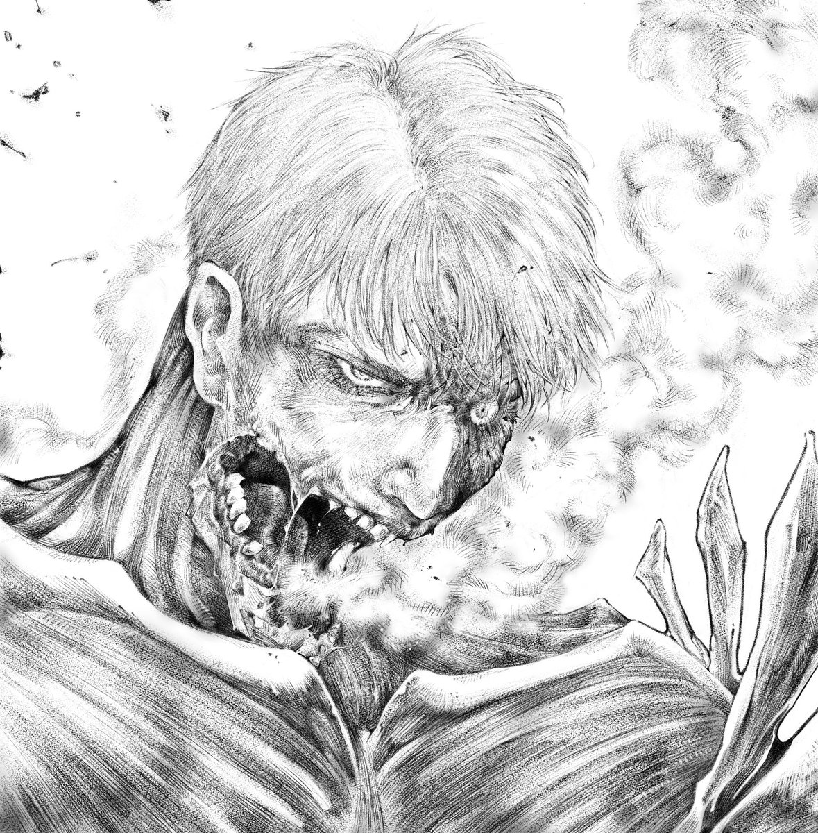Kai2026R18's tweet photo. ﾗｲﾅｰ･ﾌﾞﾗｳﾝ 
104話 / 鎧の巨人 https://t.co/yDZgyMYE2O
