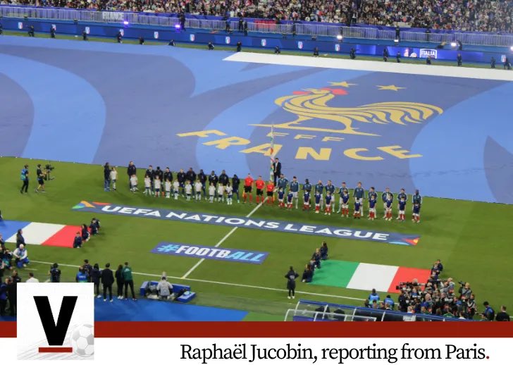 VirageFootball's tweet photo. Zinédine Zidane will be hoping to secure a first home win as France manager tonight against Belgium, having been held to a draw by Italy on Friday.

Reporting from the Stade de France, @rafajuc took a look at the talking points from his homecoming:

https://t.co/GNuIgLJL9q https://t.co/szKcfXvQPu