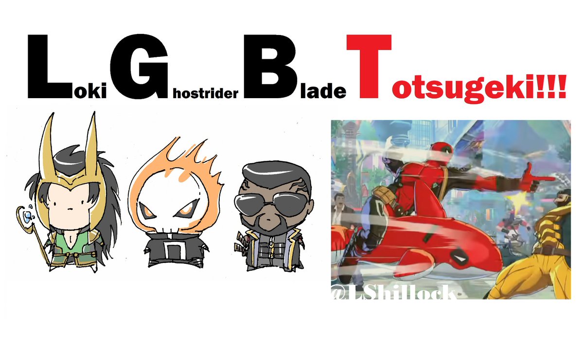 LShillock's tweet photo. #MARVELTōkon  #マーベル闘魂    #MarvelTokon #ghostrider #deadpool  #loki  #blade
samurai outriders members may belike↓ https://t.co/aNoK9iYgVm