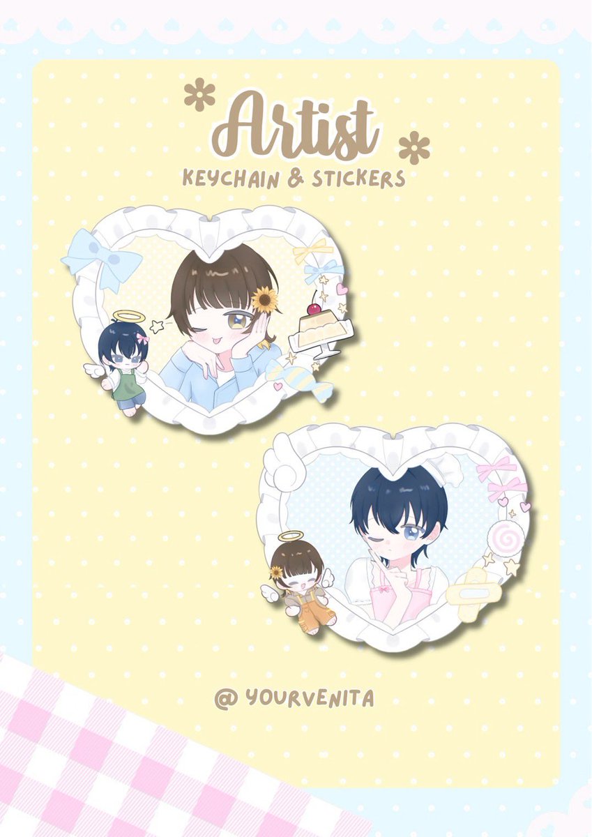 bachiisacafe's tweet photo. ⋆。‧˚ʚ☕️ 𝗗𝗼𝗻𝗮𝘁𝗶𝗼𝗻 𝗦𝗲𝘁 𝗥𝗲𝘃𝗲𝗮𝗹 🌸⋆。ɞ˚‧。⋆
มาแล้ววว เฉลยของชิ้นแรกสุดน่ารัก! ✨
🍞🌷 𝙆𝙚𝙮𝙘𝙝𝙖𝙞𝙣 𝟭 𝙚𝙖. (𝙧𝙖𝙣𝙙𝙤𝙢) & 𝙎𝙩𝙞𝙘𝙠𝙚𝙧𝙨 𝟮 𝙚𝙖. 🌷🍞
Artist : @yourvenita 🎨
แล้วเจอกับชิ้นอื่น ๆ ใน set เร็ว ๆ นี้นะคะ ♡
#OurFirstBloomBCIS https://t.co/nTTZcrEvim